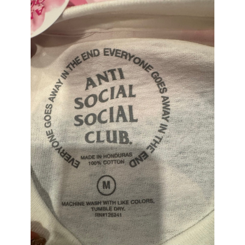 Anti Social Social Club 747 Get Weird White Pink Graphic Short Sleeve Tee M - Picture 5 of 6